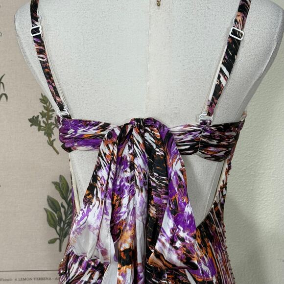 90s Y2k Cache Beaded Satin Tie Back Mermaid Formal Dress Sexy Party McBling 2 - Picture 6 of 15